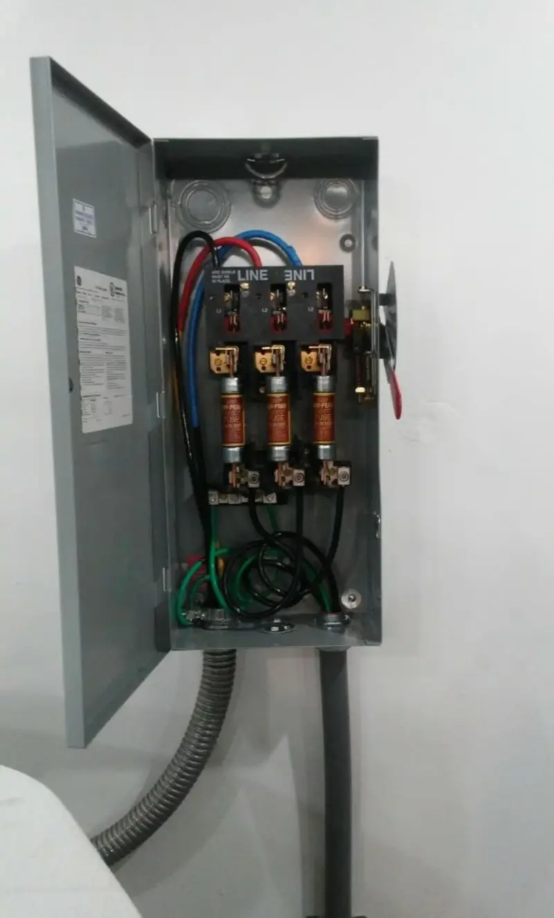 Three-phase disconnect switch installed for Electrical Wiring & Rewiring in St. Joseph